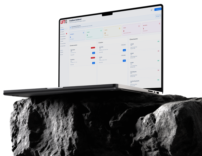 LiftIQ Dashboard on Laptop